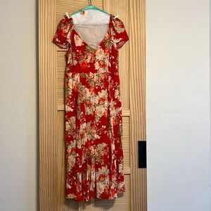 Sézane Alessia red floral dress 38/6